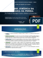 Apresentação - Defesa Do TCC - Análise Jurídica Da Lei Maria Da Penha - Da Violência Psicológica Contra A Mulher Ao Feminicídio