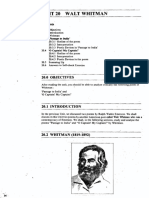 Unit 20 Walt Whitman: 20.0 Objectives