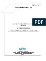 Assignment Booklet: Waves and Optics