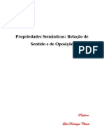 Propriedades Semânticas Relação de Sentido e de Oposição