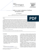 A Review of Studies On Expert Estimation of Software Development Effort