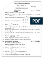 1st Year MATHS IA QP