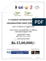 3 Gujarat International Open Grandmasters Chess Tournament: Date: 31 March To 7 April, 2022