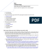 Bio 102 Practice Problems Recombinant DNA and Biotechnology