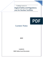 Lecture Notes: Basic Radiological Safety and Regulatory Measures For Nuclear Facilities