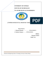 University of Gondar Institute of Technology Department of Mechanical Engineering