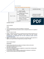 Date Topic Activities or Tasks: Week 6 - Audio Information and Media