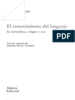 Chomsky (1985) El Conocimiento Del Lenguaje Capítulos 1 y 2