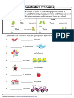 Demonstrative Pronouns: Singular Plural