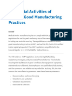 5 Essential Activities of Current Good Manufacturing Practices