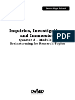 Inquiries, Investigations and Immersion: Quarter 3 - Module 1