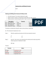 SNC 2D0 Naming Acids and Writing Formulae Answers