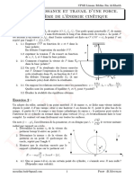 TD 03 Puissance Et Travail D'une Force. Théorème de L'énergie Cinétique