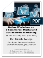 Online Workshop On E-Commerce, Digital and Social Media Marketing - Brochure