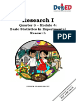 Research I: Quarter 3 - Module 4: Basic Statistics in Experimental Research