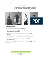 Body Language Worksheet Instructions: Look Over The Photos Provided and Answer The Questions That Follow. After