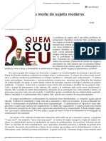 O Nascimento e A Morte Do Sujeito Moderno. - Filosofonet