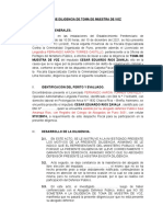 ACTA DE DILIGENCIA DE TOMA DE MUESTRA DE VOZ - No Desarrollada