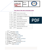 Write The Correct Form of The Verb in The Boxes Below.: Exercise One