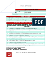 MANUAL DE FUNCIONES Jefe Administrativo