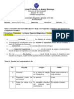 Sahony de La Cruz 1.7 Actividades de Linguística