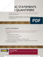 Logic Statements and Quantifiers