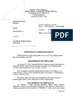 Position Paper of Defendant