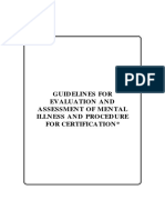 Guidelines For Evaluation and Assessment of Mental Illness and Procedure For Certification