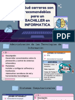 ¿Qué Carreras Son Recomendables para Un BACHILLER en INFORMATICA