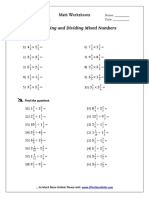 Multiplying and Dividing Mixed Numbers: Find The Product