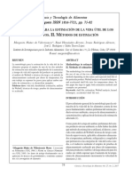 Metodología para La Estimación de La Vida Útil de Los Alimentos. Ii. Métodos de Estimación.