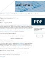 Accountingtools: Balance Sheet Definition