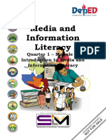 Quarter 1 Module 2: Introduction To Media and Information Literacy