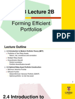 FINS5513 Lecture 2B: Forming Efficient Portfolios