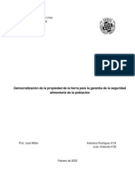 DEMOCRATTIZACION DE LA PROPIEDAD DE LA TIERRA PARA LA GARANTÌA DE LA SEGURIDAD ALIMENTARIA DE LA POBLACIÒN Trabajo de Exposición 4to C