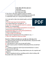 Unit 1: Exercise 1: Complete The Table With These Phrases