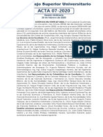 Consejo Superior Universitario. ACTA No Sesión Ordinaria 26 de Febrero de 2020