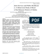 Health Information Services and Public Healthcare Awareness A Behavioral Study of Rural Inhabitants of The Balasore District of Odisha