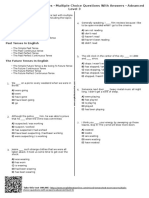 502 - Mixed Tenses Test Exercises Multiple Choice Questions With Answers Advanced Level 3