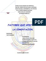 Factores Que Afectan La Cementación