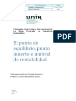 El Punto de Equilibrio, Punto Muerto o Umbral de Rentabilidad