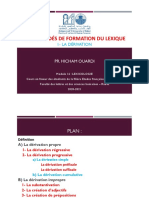 Séance 3 Les Procédés de Formation Du Lexique - La Dérivation