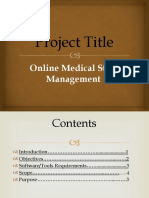 Project Title: Online Medical Store Management