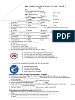 The Second - Term Examination For Intensive English - Grade 9 2022 Choose The Best Answer: (3 Points)