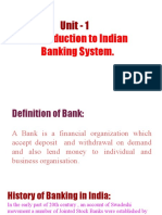 Unit - 1: Introduction To Indian Banking System