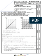 Devoir Corrigé de Contrôle N°2 - Sciences Physiques - 1ère AS (2014-2015) MR ZGUED HICHEM