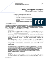 Module 002 Authentic Assessment: Characteristics and Practices