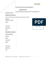 Financial Assistance For Deserving Student: A) Referral Information