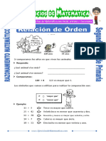 Relacion de Orden para Segundo de Primaria