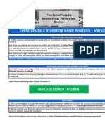 Technofunda Investing Excel Analysis - Version 2.0: Watch Screener Tutorial